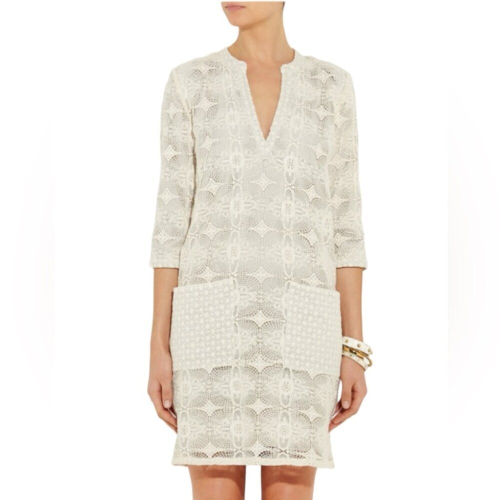DAY Birger et Mikkelsen Cream Geometric Crochet lined Dress size 36